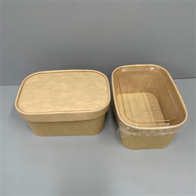 1000 ml-es téglalap alakú papírtálak Kraft