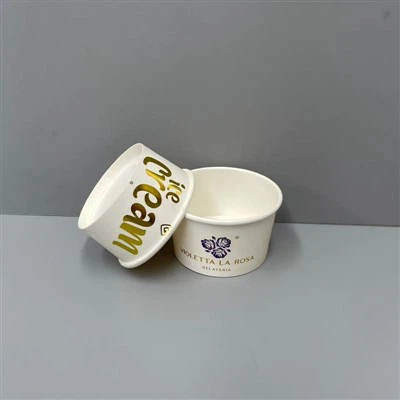 130 ml-es komposztálható fagylaltos papírpoharak