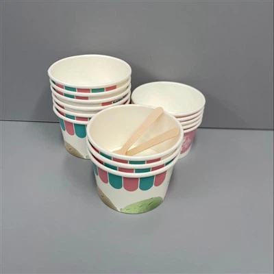 8 oz egyedi nyomtatott jégkrémes papírpohár